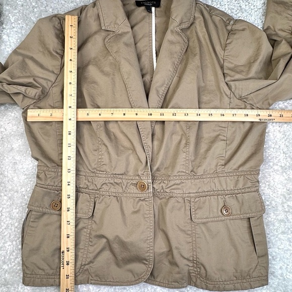 Talbots Utility Jacket Blazer. Business Casual Travel Khaki Tan. 14 - Picture 6 of 7
